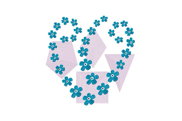 Blue Flowers and Geometric Shapes Review