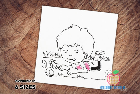 Boy Looking at Flower Sketch Review