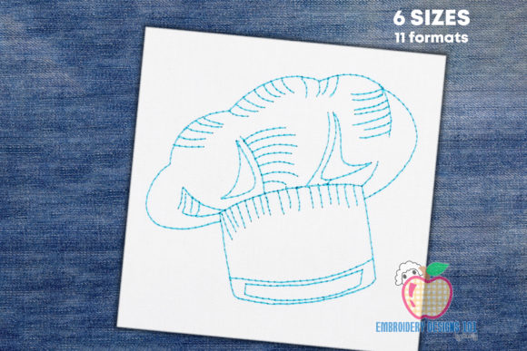 Chef Hat Sketch: A Seasonal Embroidery Gem for Holiday Creators