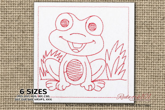 Happy Cartoon Frog Redwork: A Designer's Review