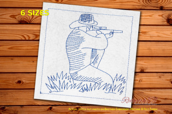 Hunter with Gun Pointing Redwork Review